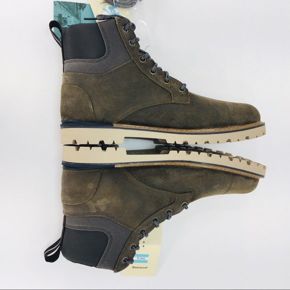 TOMS Men's Ashland Waterproof Grey Suede Boots - Picture 8 of 14